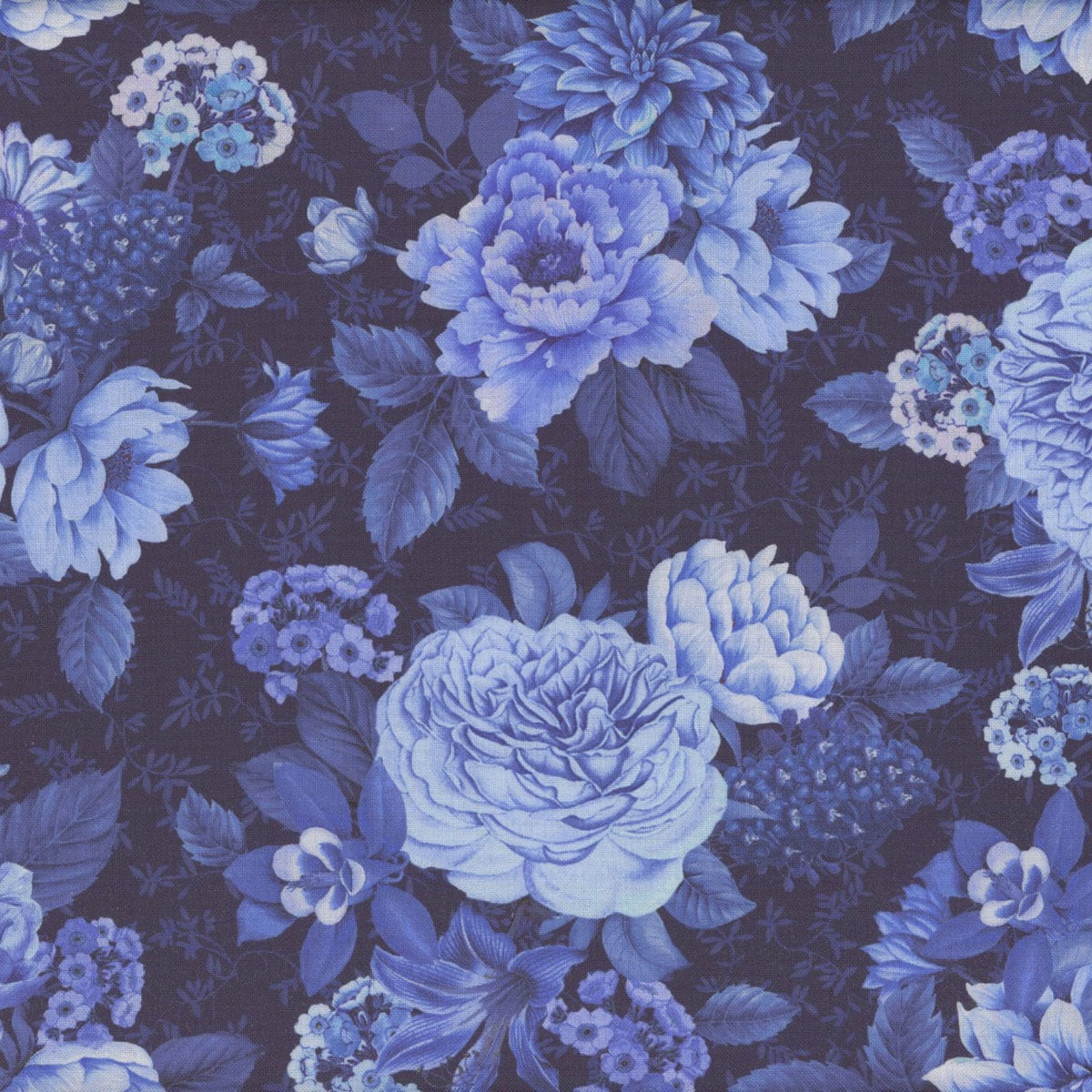 Windham Fabrics China Blue Whistler Studios Delft Blue Blooming